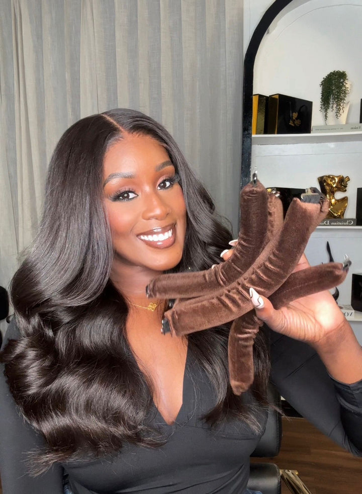 6 Piece Velour Heatless Curling  Rods For bouncy & voluminous heat-free curls