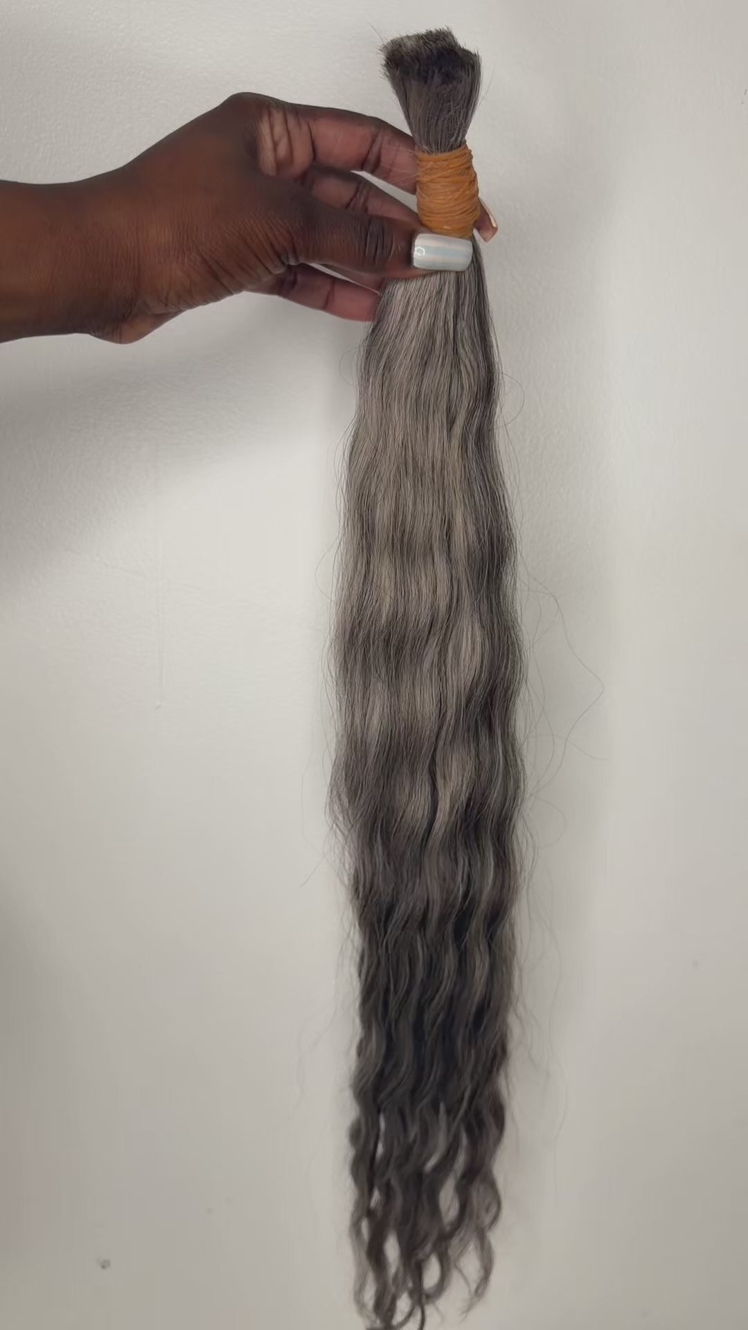 SALT &amp; PEPPER RAW Cambodian Curly Wave Bulk &amp; Braiding Hair – 100% Human Hair