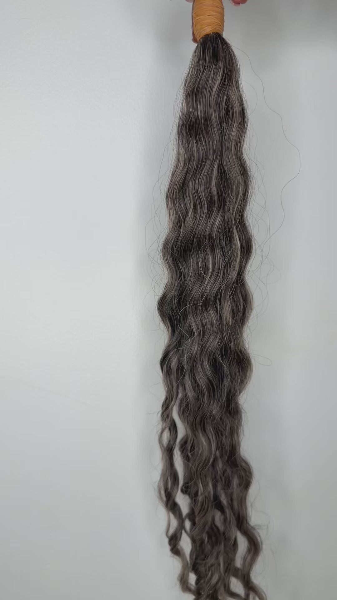 GRAPHITE PEPPER RAW Cambodian Curly Wave Bulk &amp; Braiding Hair – 100% Human Hair